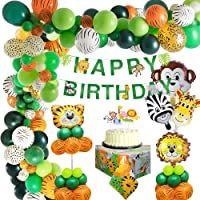 Los mejores  - MMTX Selva Fiesta de cumpleaños decoracion Niño-Feliz cumpleaños feliz con Globos de latex y Safari Bosque Animal globos…